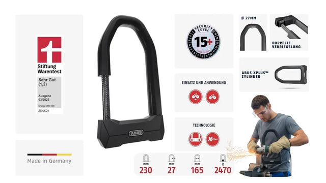 Drošākais velosipēdu slēdzenis: ABUS Granit Super Extreme 2500 detaļās