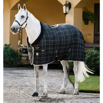 Robuste Rhino Stalldecke 250g Vari-Layer 130cm schwarz-weiß Karo quilted