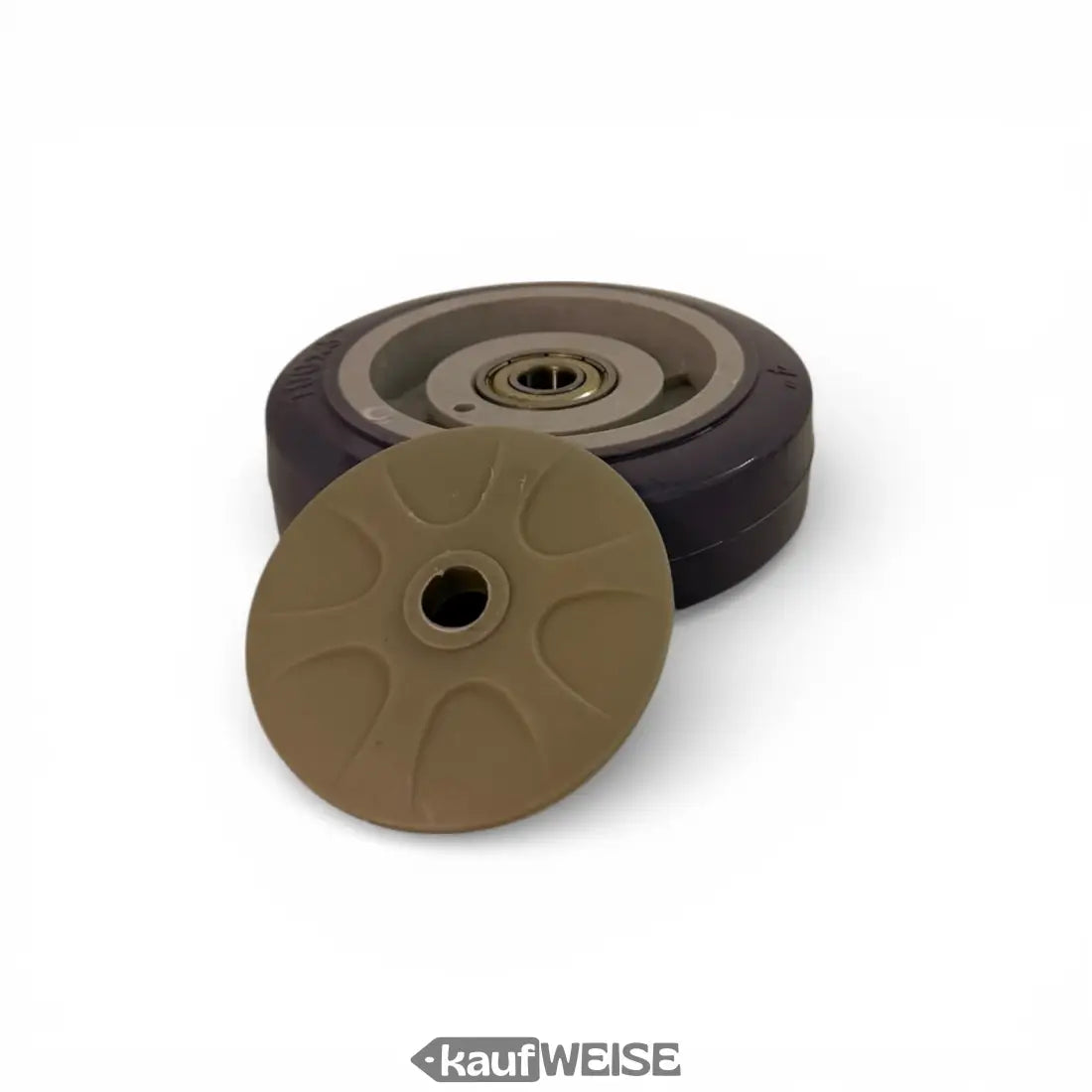 Dunkelviolettes Gummirad mit beigem Kunststoffnabe und Metalllager, 4 Zoll Hoverkart Ersatzrad