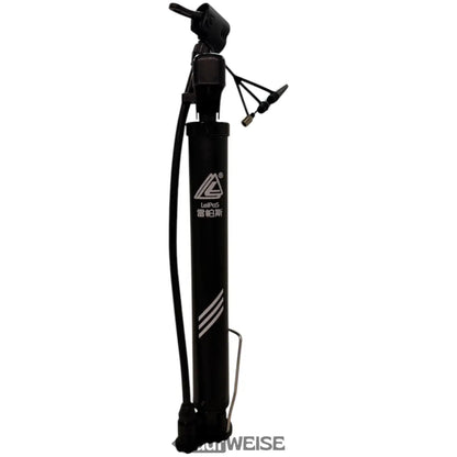 Schwarze LeiPoS Mini-Stand-Fahrradpumpe, tragbar und teleskopierbar