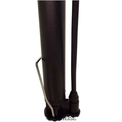 Schwarze LeiPoS Mini-Stand-Fahrradpumpe, tragbar und teleskopierbar mit 3 Adaptern