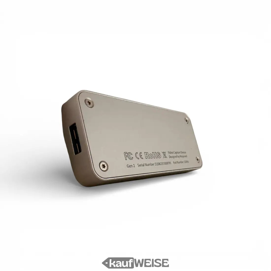 Silberner USB 3.0 Hub für Magewell USB Capture HDMI Gen 2, rechteckig mit Schrauben und Zertifizierungen