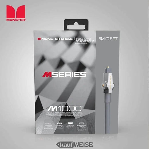 Monster M1000 optiskās šķiedras Toslink kabelis (3 m) augstas klases audioiekārtām