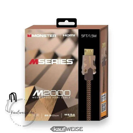 Monster M2000 Ultra HD HDMI kabelis (1,5 m) | 4K @ 60Hz HDR10+ | Lielātruma 25 Gb/s | V-Grip™ savienotājs