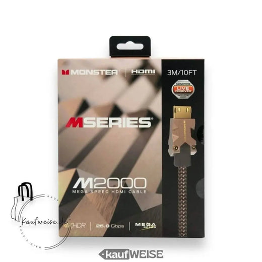 Monster M2000 Ultra HD HDMI kabelis (3 m) | 4K @ 60Hz HDR10+ | Ātrdarbīgs 25 Gb/s | V-Grip™ savienotājs