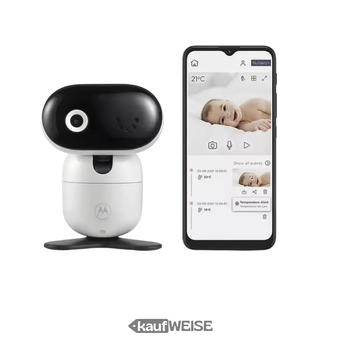 Babyphone MOTOROLA PIP 1010 mit Smartphone-Display und Full HD in Weiß