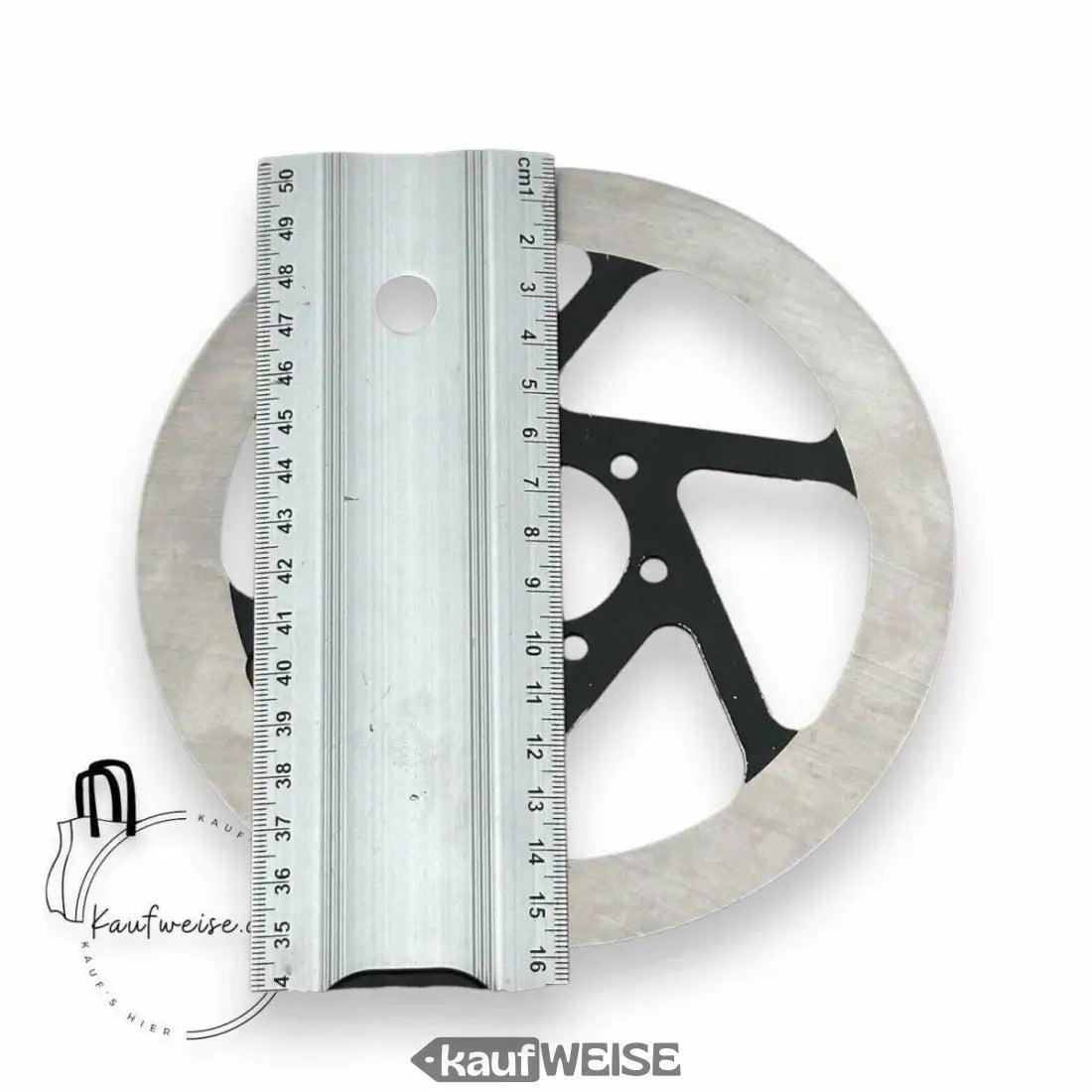 Silberne Vanmoof Bremsscheibe 160mm mit Lineal für S3 und X3 Modelle