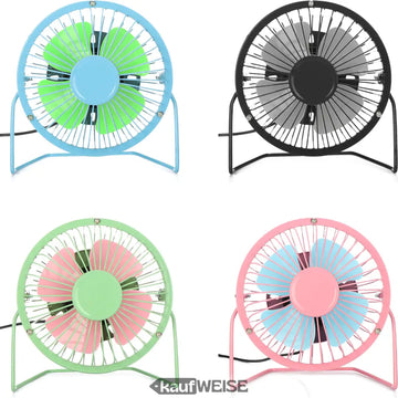 Tedi Mini USB ventilators (15 cm) | Kluss metāla galda ventilators, noliecams par 360° | Ideāli piemērots rakstāmgalda un biroja vajadzībām